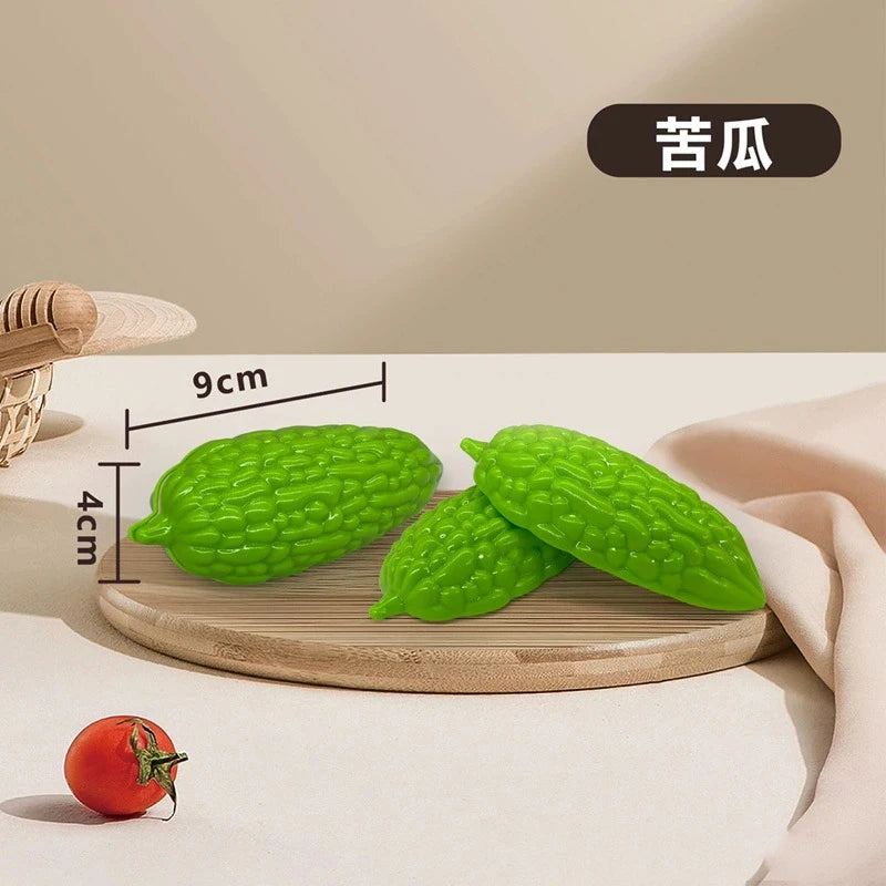 Montessori Simulation Chechele Ingredients Vegetables Fruits Dessert Bread Educational Toy Play House Decompress Educational Toy