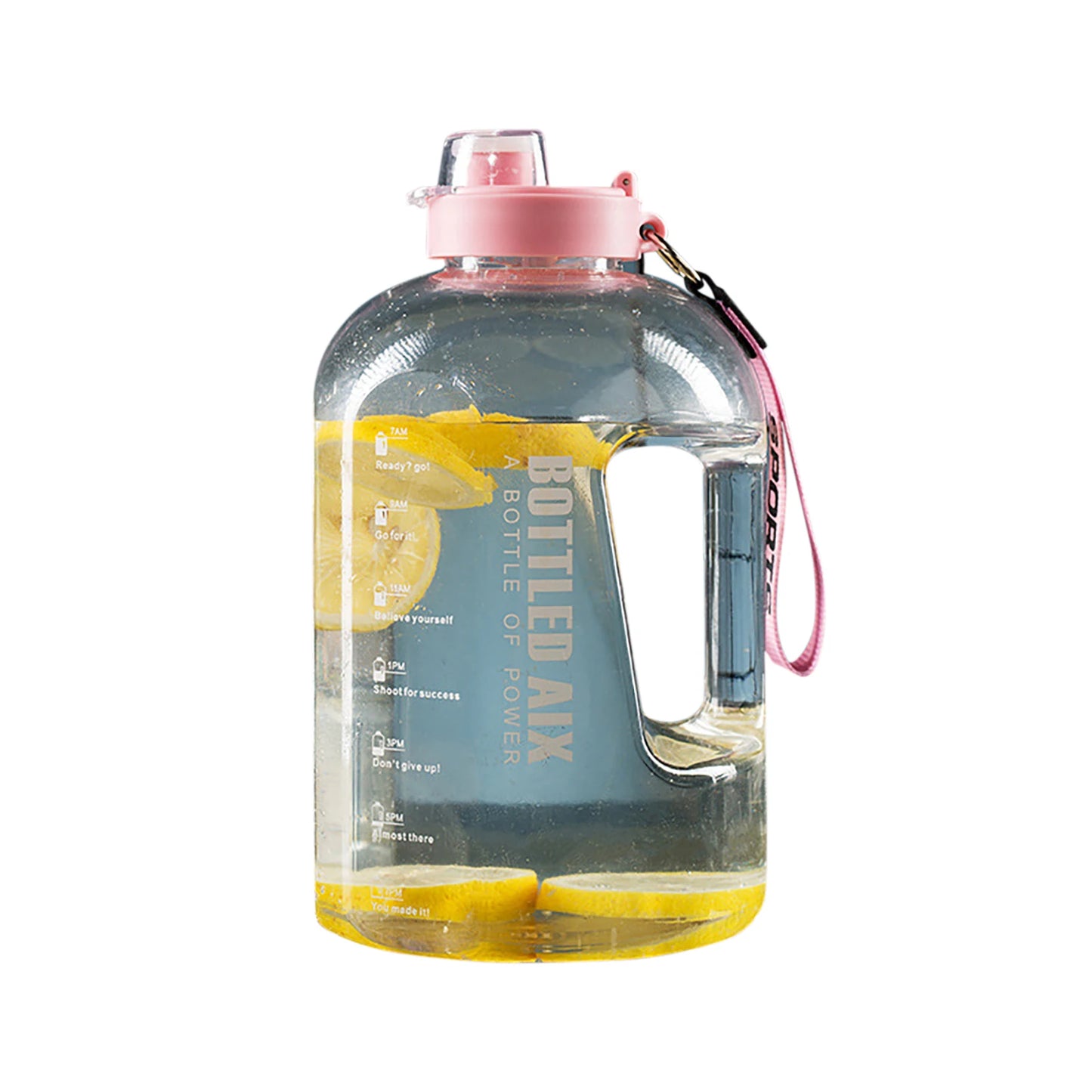 Extra Large Capacity Water Bottle Gradient Color Time Marker Designed Cup