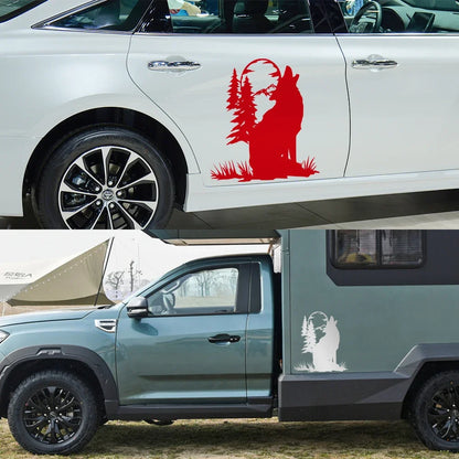Creative Wolf Tree Forest Decor Sticker Car Body Side Decoraiton Vinyl Waterproof Decor Decal Decoration Auto Tuning Accessories