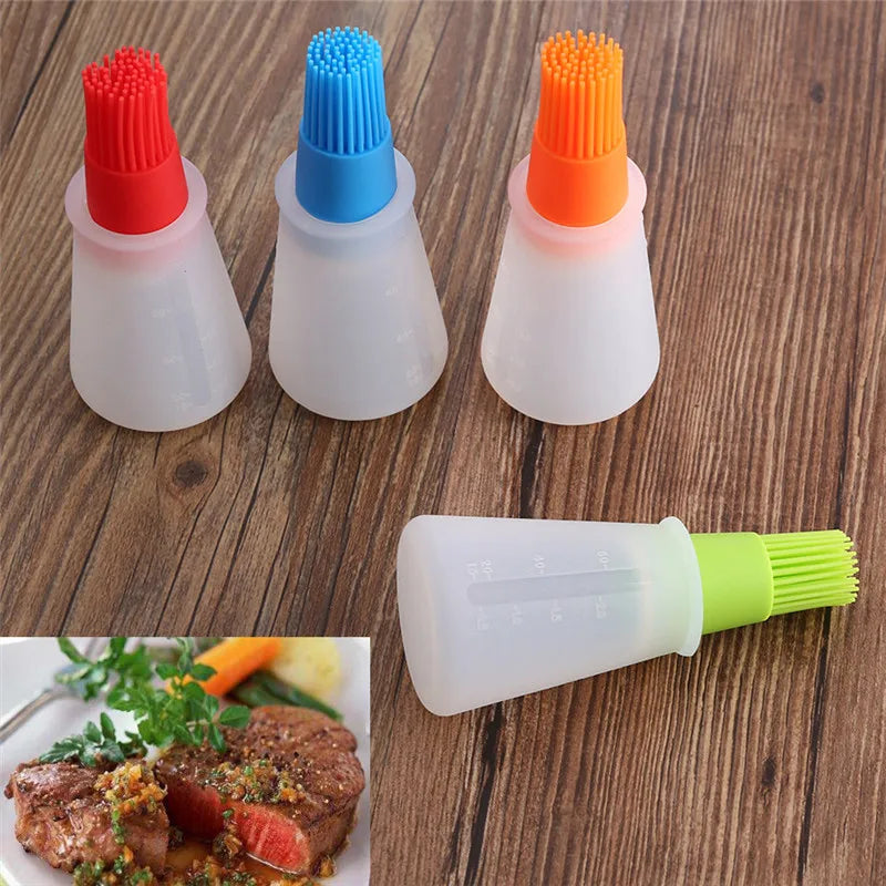 Kitchen Silicone Oil Bottle Oil Brush Baking Barbecue Grill Oil Brush Dispenser Pastry Steak Oil Brushes Kitchen Baking BBQ Tool