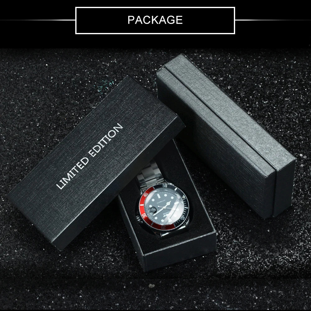 WINNER Classic Mechanical Watches Luxury Brand Business Automatic Watch for Men Rotatable Bezel Luminous Dial Steel Strap Clock