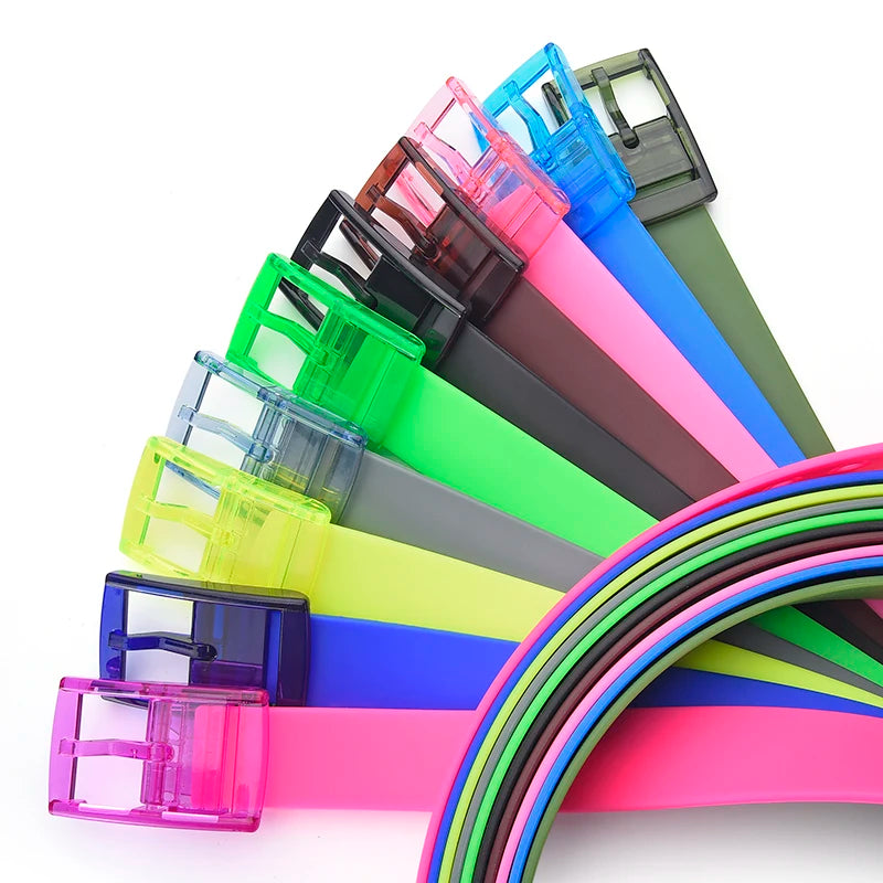 High-quality Color Candy Color Silicone Belt Fashionable And Trendy Universal Belt For Men And Women With Jeans Belt Accessories