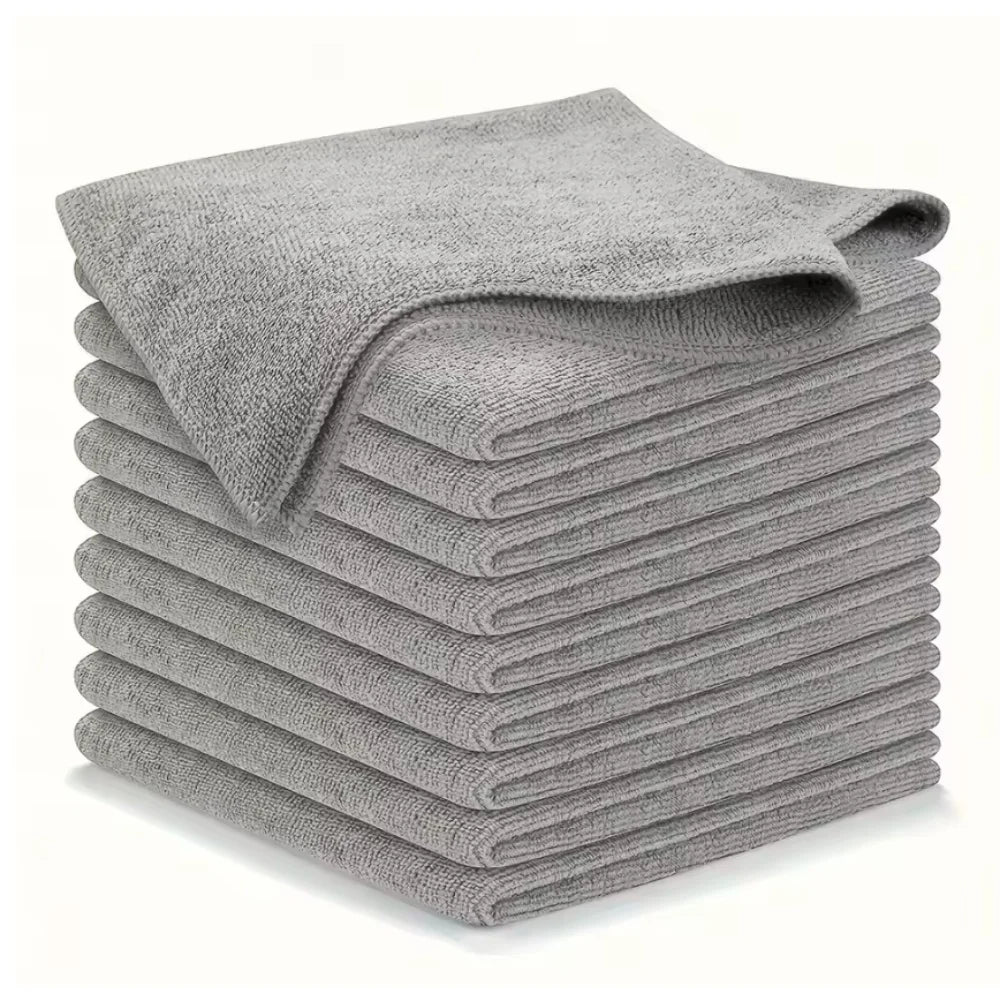 5/10pcs Kitchen Towel, Ultra-fine Fiber Light Gray Cleaning Cloth Set, Absorbent, Soft And Stain-removing Cloth