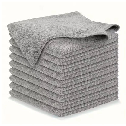 5/10pcs Kitchen Towel, Ultra-fine Fiber Light Gray Cleaning Cloth Set, Absorbent, Soft And Stain-removing Cloth