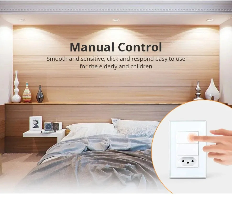 Zemismart Zigbee Smart 10A 20A Brazil Socket Light Switch with Outlets Work with Tuya Smart Life App Alexa Google Home Control