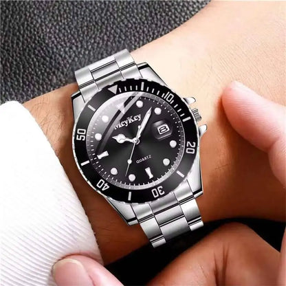 Fashion Men Business Watches Luxury Large Dial Calendar Watch Men's Quartz Wristwatch Reloj Hombre