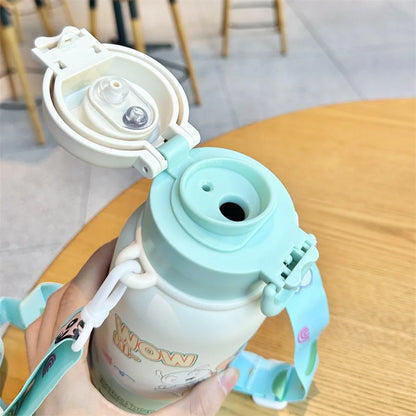 X&W Kids Thermos Bottle Cute Crayon Shin-Chan Thermos Cup Ice Tumbler Stainless Steel Straw Cup Anime Peripheral Gifts Water Cup