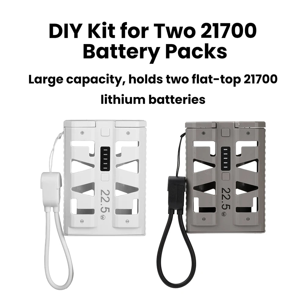 2x 21700 Power Bank Box DIY Kit 22.5W Fast Charging Dual Mode Battery Case One-Click Battery Swap Phone Charging Not Batteries
