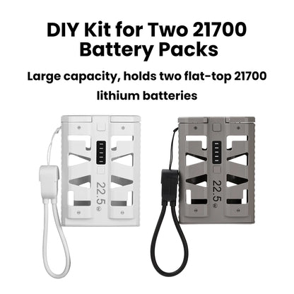 2x 21700 Power Bank Box DIY Kit 22.5W Fast Charging Dual Mode Battery Case One-Click Battery Swap Phone Charging Not Batteries