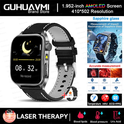 2026 New Non-Invasive Laser Treatment Three High Smart Watch  ECG+PPG Blood Fat Uric Acid Health Diagnosis Smart Watches For Man