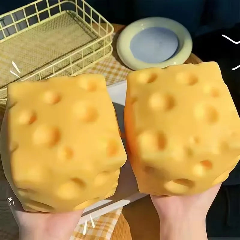 New Giant Cheese Squeeze Toy Extra Large Size Cheese Squishy Fidget Toys Slow Rebound Shapeable Venting Ball for Adults Gifts