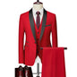 ( Jacket + Vest + Pants ) Men's 3 Piece Tuxedo Suit Set, Beige Blazer with Black Shawl Lapel for Wedding, Groom, Formal Party