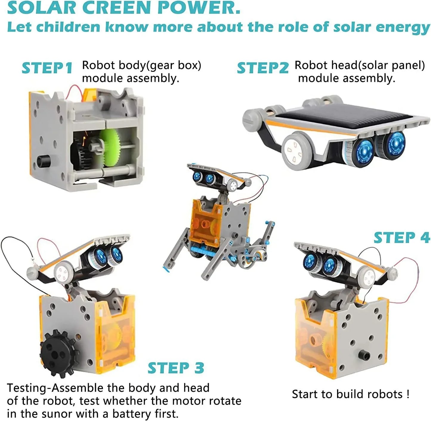 13-in-1 Solar Powered Robot Kit STEM Educational DIY Assembly Toy with Intelligent Science Puzzles Creative Gifts for Boys Girls