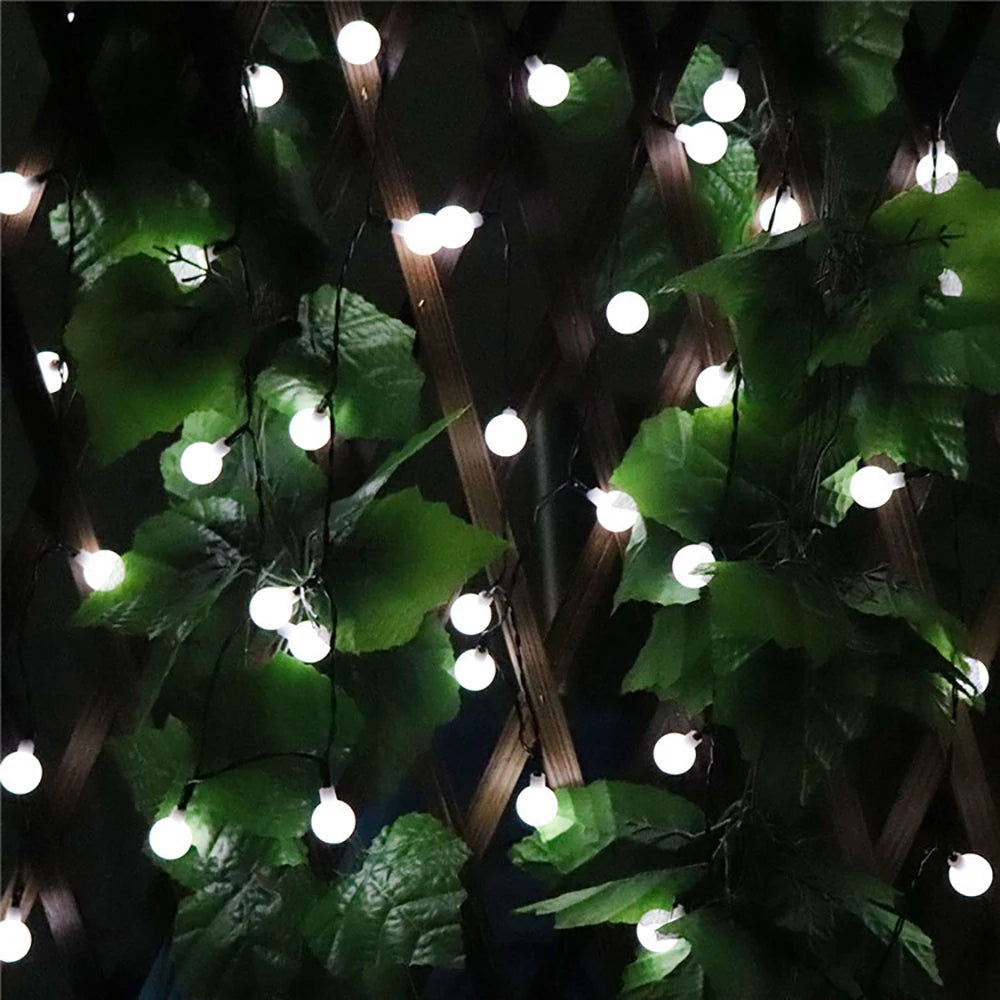 Solar String Lights Outdoor 200 LED Crystal Globe Lights Waterproof Solar Festoon Fairy Light for Garden Christmas Party Decor