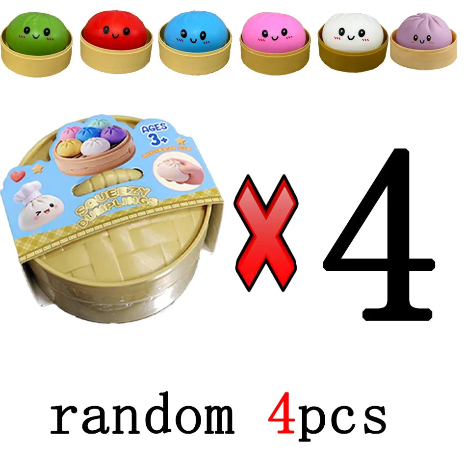 Glitter dumpling squishies Glitter Dumpling Squishy with Box Dumplings Sensory Dumpling Pressure Toy for Stress Relief