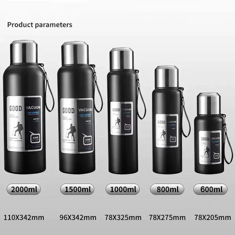 Large Capacity Cold & Hot Thermos Tumbler, Stainless Steel Insulated Water Bottle, Tea Coffee Flask Pot Travel Mug