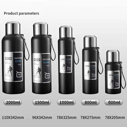 Large Capacity Cold & Hot Thermos Tumbler, Stainless Steel Insulated Water Bottle, Tea Coffee Flask Pot Travel Mug