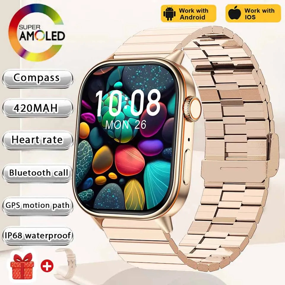 2026 New Women Fashion Sports Smart watch 2.01-inch Screen IP68K Swim GPS Positioning Bluetooth Call Health Heart Rate Bracelets