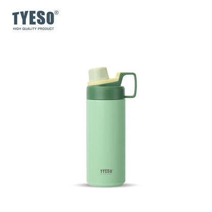 Tyeso 600ML Leakproof Insulated Water Bottle Portable Vacuum Thermal Flask Drink Cup for Outdoor Sports Travel Daily Fitness