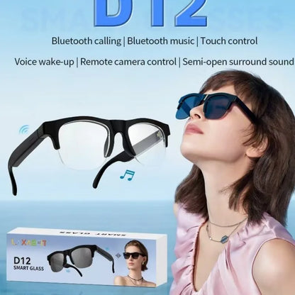 Smart AI Bluetooth Sunglasses Glasses Call Outdoor Sports Headphones HIFI Black Technology Anti-touch UV for Men and Women New