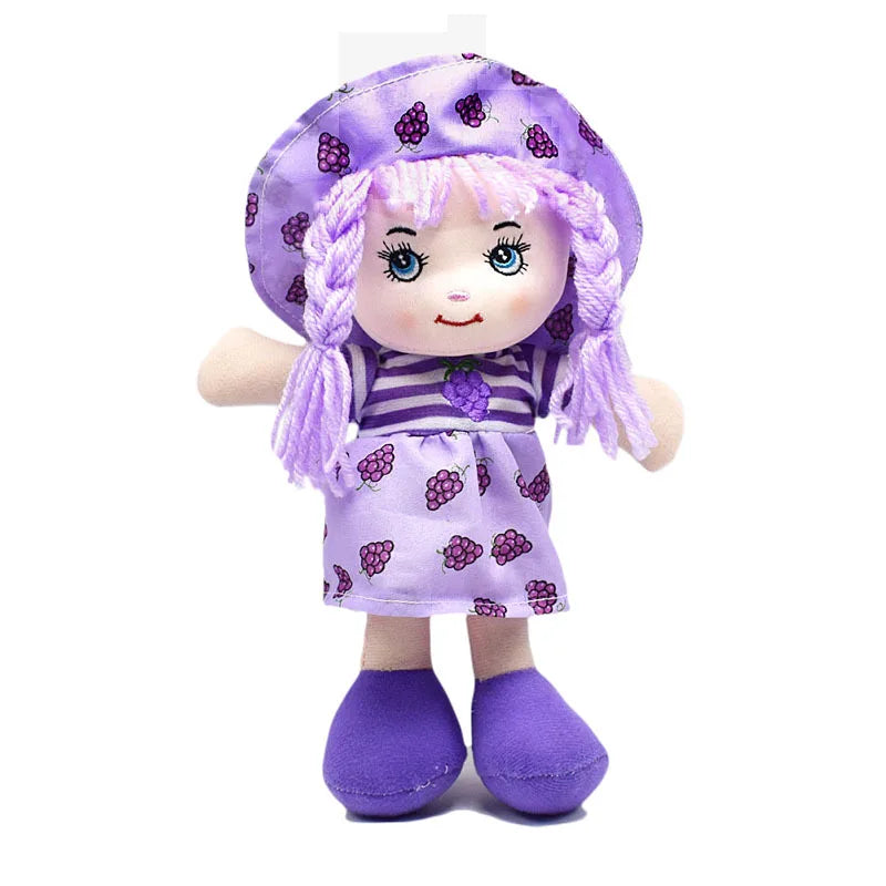 Cute 25cm Rag Dolls with Hat Cartoon Soft Kawaii Fruit Skirt Hat Girls Stuffed Plush Sleeping Toy Birthday Christmas Gifts