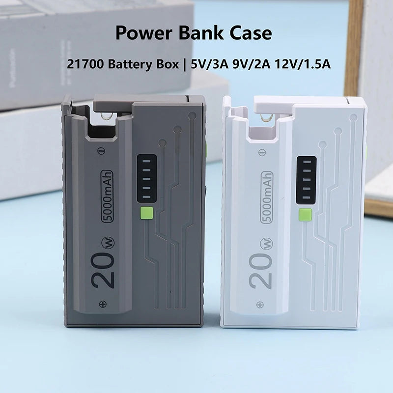 20W DIY Power Bank Box 21700 Universal Battery Charger Case Type-C Fast Charging For Mobile Phone Not Including Batteries
