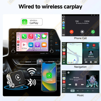 Wireless CarPlay For Apple iPhone Airplay Smart AI Box Bluetooth WiFi Android Auto Connect Car System 3in1 Car Play Adapter