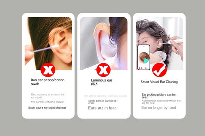 Visual Ear Wax Cleaner with Camera Safe Earwax Removal Endoscope with 5M Camera Luminous Otoscope Ear Cleaning Tools Ear Care
