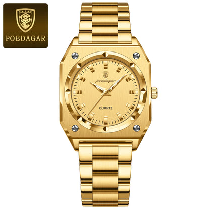 POEDAGAR Square Luxury Ladies Watch Waterproof Stainless Steel Luminous Fashion Woman Watch Elegant Quartz Women's Watches Reloj