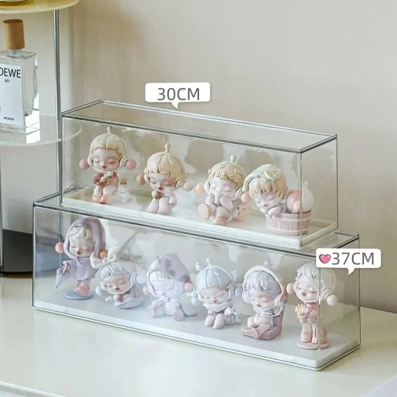 Acrylic Action Figure Display Case Transparent Doll Storage Box Toy Organizer Rack for Collectible Showcase Cabinet