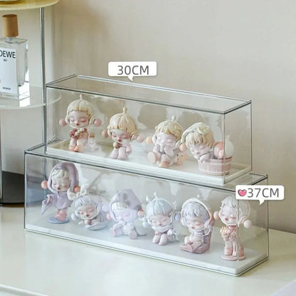 Acrylic Action Figure Display Case Transparent Doll Storage Box Toy Organizer Rack for Collectible Showcase Cabinet