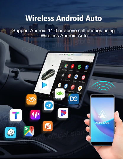 CarlinKit T2C For Tesla Upgrade CarPlay Wireless Android Auto Universal Model 3 Model Y X S 5Ghz WiFi CarPlay Ai Box SpotifyWaze