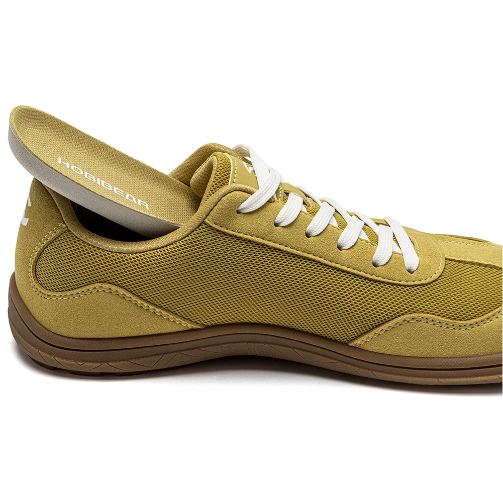 HOBIBEAR Wide Barefoot Shoes Womens Mens Zero Drop Minimalist Sneakers Artificial Leather Mesh Retro Walking Shoes