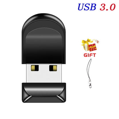 Super Mini USB 3.0 Flash Drive 64GB Free Chain Memory Stick Creative Gift Pen Drive 32GB Black Red White High Speed Pendrive 16G