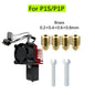 For Bambu Lab P1S Hotend Complete Assembly Upgrade Hardened Steel Extruder Kit For X1 X1C P1P P1S Fan Nozzle X1 Carbon Hot End