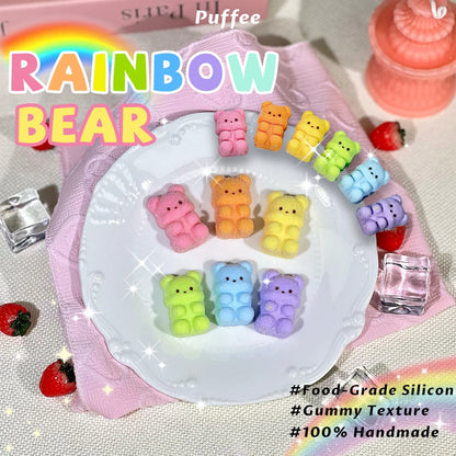 Dopamine Bear Food-grade Silicone Taba Squishy, Office Stress Relief Creamy Soft Handmade Squeeze Toy, Christmas Easter Gift