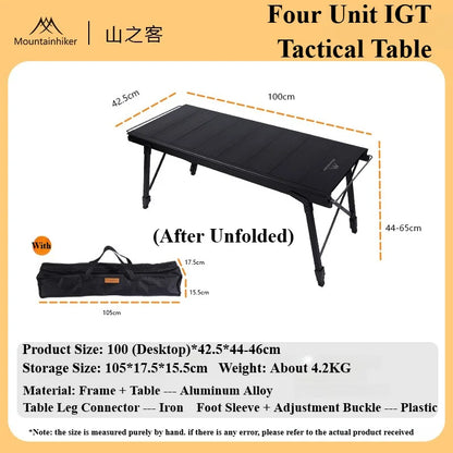 Mountainhiker Folding IGT Camping Lift Table Portable Outdoor Cooking System Multi-Purpose 3-5 Person Table for Camping