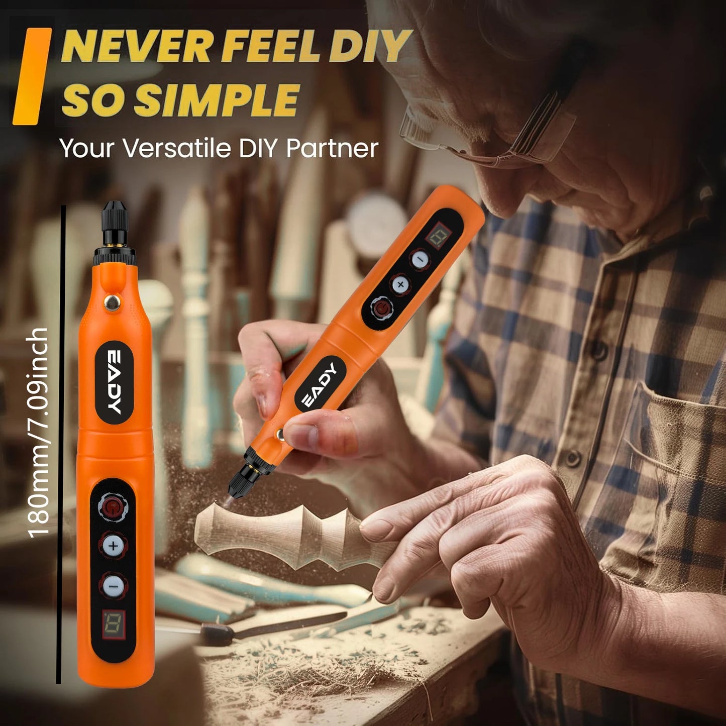 Wireless Rotary Tool 13000mAh Battery 5 Variable Speed Mini Cordless Grinder Pen Style Electric Grinding Polishing Kit for DIY