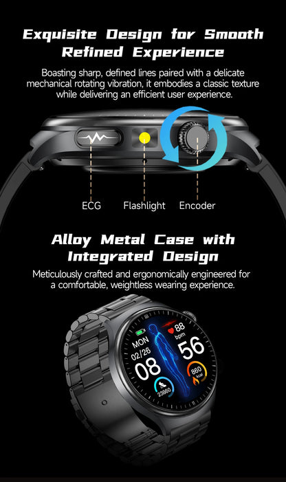 2026New Nursing Grade Health Smartwatches For Men Women Precision Detection Heart Rate Blood Fats Uric Acid ECG+PPG Smart Watch