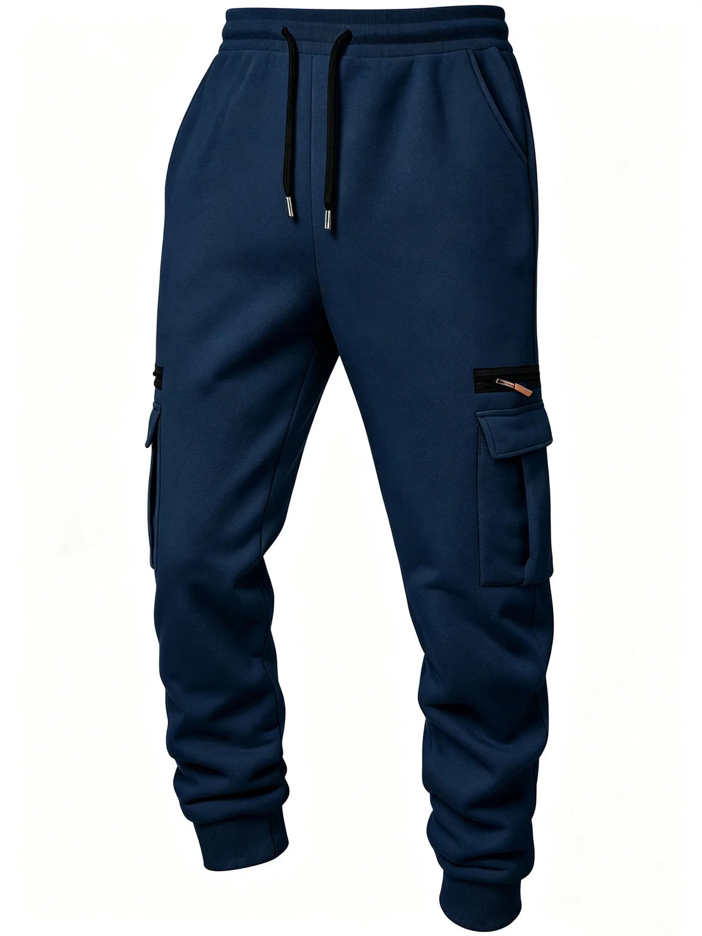 2026 Men's Joggers Pants Loose Drawstring Long Pants Men Zipper Multi-pocket Sweatpants Casual Cargo Trousers For Men Fitness