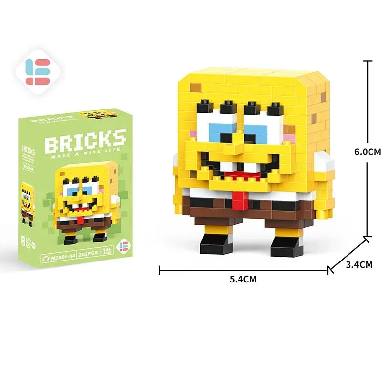 SpongeBob SquarePants Toy Sanrio Kuromi Building Blocks Patrick Star Figure Hello Kitty Cartoon Character Toy For Children Gifts