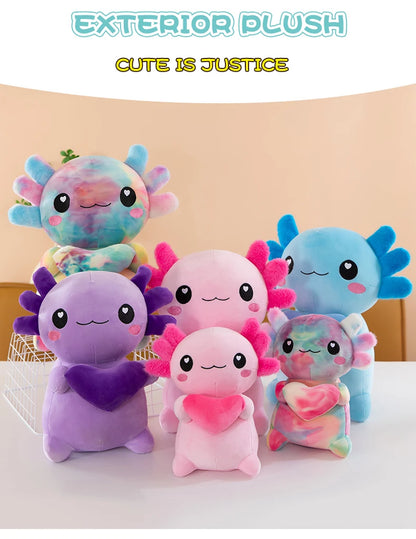 Cross-Border New Model of Axolotl Plush Toy in Four Colors, Cross-Border Hexagonal Dinosaur Toy, Soft Axolotl for Couples