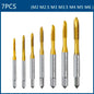 HSS Titanium Coating Screw Tap Drill Bit M2 M2.5 M3 M3.5 M4 M5 M6 M8 M10 M12 Metric Straight Flute Thread Tap Hand Tools