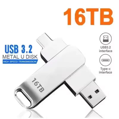 Lenovo 16TB USB 3.2 Flash Drives High Speed Transfer Metal Pendrive Memory Card Pendrive Flash Disk Memoria Waterproof Stick
