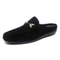 Fashion Red Men's Half Shoes Summer Lightweight Casual Shoes For Men Flat Slippers Comfortable Soft Slip-on Shoes Man Loafers
