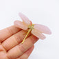 1PC Natural Rose Quartz Dragonfly Crystal Pink Stone spar crafts Butterfly Statue Reiki Healing Home Decoration Children Gift