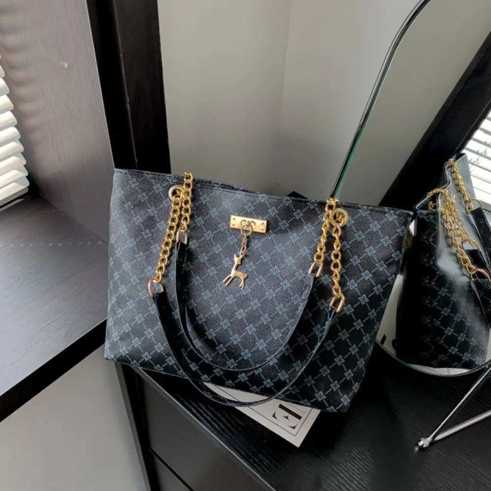 Women Luxury Design Tote Bag Large Capacity Handbag Printing Shoulder Bag Trendy New Shopping Bag Purse