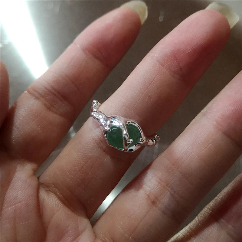 Korean Fashion Cute Heart apple Star Geometric Open Metal Ring For Women Y2K Gothic Creative Charm Grunge Jewelry Accessories