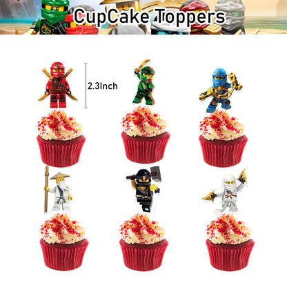 Ninja Birthday Party Decoration Tableware Set Tablecloth Plate Balloon  Cups Napkins Backdrop Banner Cake Toppers Party Supplies