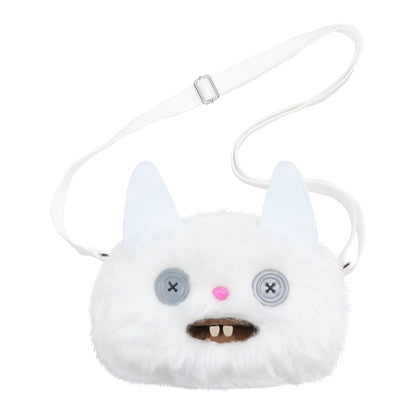 Fuggler Original ALLEY CATS Plush Bag Big Head Ugly Tooth Monster Crossbody Furry Funk Purse Backpack Wallet Storage BagGift